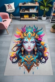 Resim Dina Şönil Oyuncu Odası Halısı Kaymaz Pamuk Tabanlı Yıkanabilir Antibakteriyel Gamer, Gaming Halısı 160x230 