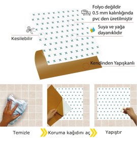 Resim Kendinden Yapışkanlı Yonca Desenli Pvc Karo 30X30 cm (33 Adet) 3m2 