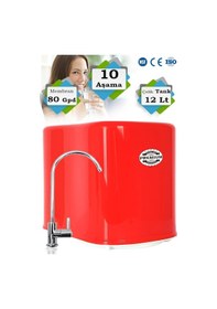 Resim WaterMelon Premium 10 Aşamalı 12 LT Metal Tanklı NSF ONAYLI 80 GPD Vontron Membranlı Pompasız Su Arıtma Cihazı 