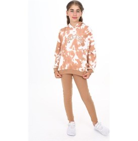 Resim Toontoy Kids Toontoy Kız Çocuk Batik Desenli Taytlı Takım Kahverengi 