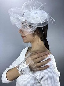 Resim Beyaz Vualet Ve Beyaz Püsküllü Bileklik Nikah Takımı 