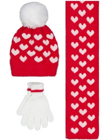 Resim Civil Girls 2-5 Yaş Atkı Bere Eldiven Set - Kırmızı - Kırmızı / Standart 