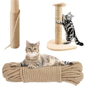 Resim Jütburada Kedi Tırmalama İpi 6 Mm 10 Metre Jüt Halat 