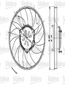 Resim Valeo 696082 Fan Motoru-320 Mm 240w (VW CRAFTER 06-16 MERCEDES SPRİNTER 06-) 2e0959455 (WM948835) 