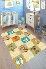 Resim Çocuk Eko Punto Kaymaz Dot Tabanlı Yıkanabilir Antibakteriyel Dijital Baskı Çocuk Halısı, 120 x 350 CK-10082A-EKOPNT 