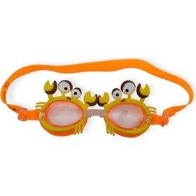 Resim Çocuk Yüzücü Gözlüğü Silikon Taşıma Çantalı Turuncu Yengeç - 9014 Çok Renkli 