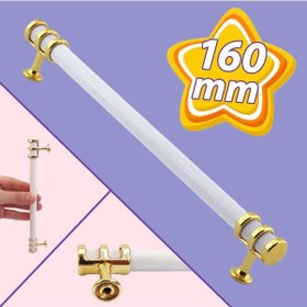 Resim Sarmaşık Kulp Beyaz Altın Gold 160 Mm Kulp Mobilya Mutfak Dolabı Çekmece Dolap Kapak Kulpu Kulbu Metal Kulpları 