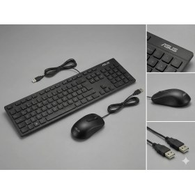 Resim Asus AW311 USB Kablolu Q Klavye Mouse Set Siyah Türkçe Fonksiyonlu 