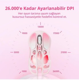 Resim Gravastar Mercury K1+m1 Pro Kablosuz Rgb Işıklı Mekanik Q Gaming Klavye Ve Optik Mouse Seti, Sakura Optik 