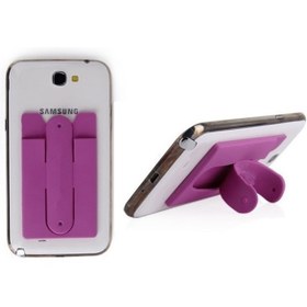 Resim Microcase Touch U Telefon Tablet Silikon Stand Kart Koymalı - Mor 