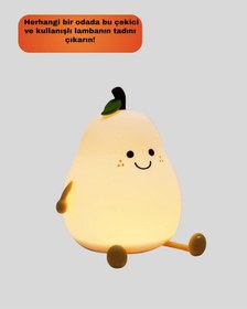 Resim Armut Gece Lambası Usb Şarjlı Ayarlanabilir Led Işık Renkli 