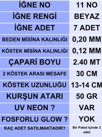 Resim Ea genset İstavrit Çaparisi 20x12 11 No 7 Beyaz İğneli 3lü Paket 