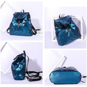 Resim Gri Kadın Sırt Çantası Kız Öğrenci Okul Çantası Holografik Lazer Geometri Seyahat Çantası Tasarımcısı Kadının Sırt Çantası Gri 