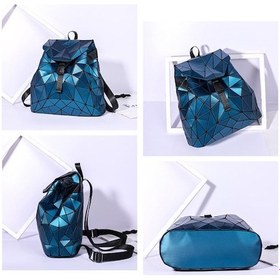 Resim Gri Kadın Sırt Çantası Kız Öğrenci Okul Çantası Holografik Lazer Geometri Seyahat Çantası Tasarımcısı Kadının Sırt Çantası Gri 