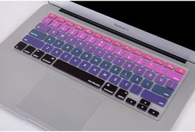 Resim MacBook Klavye Koruyucu Silikon | US Klavyeyi Türkçe Q Baskıya Dönüştürür | MacBook Air 13 inç ve MacBook Pro 13–15 inç (A1369, A1466, A1278, A1425, A1502, A1286, A1398) Uyumlu Pembe Mavi 