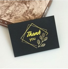 Resim 100 Adet Düğün Nimet Kartı Teşekkür Mesajı Hediye Dekorasyon Kartı Bronzlaştırıcı Çiçek Tebrik Kartı Teşekkür Ederim Siyah Diğer 