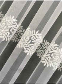 Resim Perdefony Tt Zemin 6 Sıra Nakış Işlemeli Tül Perde 