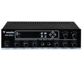 Resim 100 Watt 2 Bölge USB\u002FMP3\u002FBluetooth Hat Trafolu LCD Ekran Mikser Amplifier 