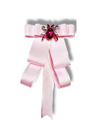 Resim Pembe Grogren Kristal Kesim Taşlı Yaka Broş, Natural-doğa Serisi Arı M Çiçek Kelebek.. Pembe Arı 
