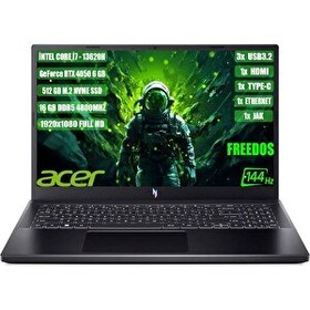 Resim Acer Nitro V 15 ANV15-51 NH.QNBEY.002 Intel Core i7-13620H 15.6" 16 GB RAM 512 GB SSD 6 GB RTX4050 FreeDOS Gaming Laptop 