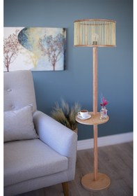 Resim Rustik Serisi Yedikule Bambu Ahşap Lambader 