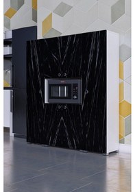 Resim Stil Dekoratif Kullanışlı Mikro Dalga Fırın Dolabı Siyah 