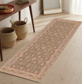 Resim Küllü Bej Vintage Halı - MV 158 - 100x300 cm 