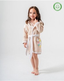 Resim Çiçekli Bornoz Bej Bej 