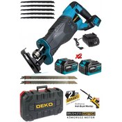 Resim Deko DKT38T7 10AH Akülü Tilki Kuyruğu Testere Makinesi + 7 Adet Bıçak Set 