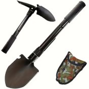 Resim Kompakt Katlanabilir Kürek - Hafif Taşınabilir Çok Fonksiyonlu Aracı Ergonomik Sap ve Depolama Çantası ile Kampçılık, Yürüyüş, Acil Durum Kiti, Sırt Çantası için - Dayanıklı Metal Yapı, Kamp Ekipmanı, Yürüyüş Gereksinimleri, Katlanabilir Tasarım, Sağlam Yapı 