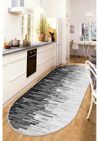 Resim West Home Dijital Baskı Yıkanabilir Kaymaz Taban Leke Tutmaz Oval Gri Mutfak Halısı Salon Halısı Ve Yolluk Wh 248 Grey Oval 