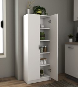 Resim Moonlife 5 Raflı 2 Kapaklı Çok Amaçlı Dolap BAZALI 