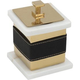 Resim Setüstü Lucca Pamukluk 4240 - PVD Gold Doğal Taş Beyaz Metal Suni Deri 