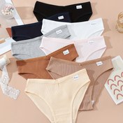 Resim 8 Paket Seksi Kadın Pamuklu İç Çamaşırı - Düz Renk, Orta Yükseklikli Hipster Külot, Bandı Yok, Etiketi Yok, Örme Kumaş, Saf Pamuk Karışımı, Rahat Kesim 