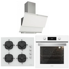 Resim Silverline BO6504W01 - CS5335W01 - 3420 Classy 60 Beyaz Cam Ankastre Set 