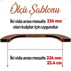 Resim Nzb Metal Mobilya Mutfak Dolabı Dolap Kulpu Kulbu Kulpları 224 mm - 22.4 cm Eskitme Antik Bakır 