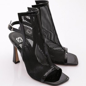 Resim Dgn 6902 Kadin Arkadan Bağlamali Topuklu Abiye Ayakkabi 6902-424-R1645 Siyah 