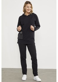 Resim Rahat Kalıp Büyük Cepli Eşofman Takım - Siyah 001 