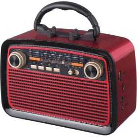 Resim Klasik Tasarımlı Renkli Radyo, Bluetooth, Fm, Usb, Sd, Mp3, Aux, Işıklı Hoparlör 