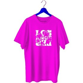 Resim Bluu Lapalm Sporcu T-Shirt Bisiklet Yaka (528819216) Fuşya 