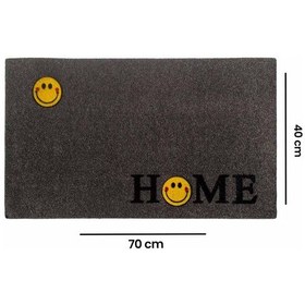 Resim Gizz Home Tody Flok Kapı Paspası - Gri Home Gülen - 40x70 Cm Çok Renkli 