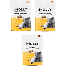 Resim Molly Meow Moments Anti Hairball Tüy Yumağı Önleyici Kedi Ödül Maması 60 G X 3 Adet 