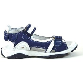 Resim Bayrak Hakiki Deri Nubuk Lacivert Ortopedik Erkek Çocuk Sandalet Lacivert 