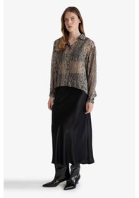 Resim Defacto A Kesim Normal Bel Saten Midi Siyah Kadın Etek B1867ax/bk27 Siyah 