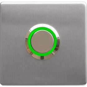 Resim Lockway Z-201y Paslanmaz Tek Kontak Dekoratif Zil Butonu Yeşil Led 