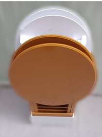 Resim Çanta Zigon Sehpa Oval Model Dörtlü Ahşap Mdf Beyaz Ve Hardal Renk Uyumu El Yapımı 