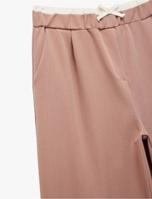 Resim Koton Beli Lastikli Yüksek Bel Basic Geniş Paça Pantolon Pembe 6wkg40025aw Gül 