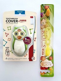 Resim Rocs Kids 3 - 7 Yaş Soft Diş Fırçası + Flipper Hijyenik Saklama Kabı 