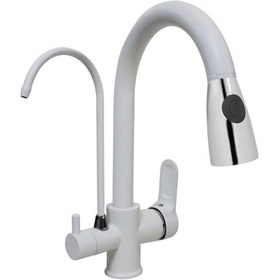 Resim 2 Fonksiyonlu Beyaz Spiralli Arıtmalı Mutfak Bataryası 3 Yollu 