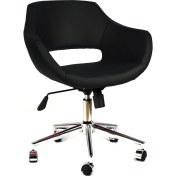 Resim Bluetick Siyah Home Office Çalışma Koltuğu Suni Deri Metal Ayaklı Ofis Çalışma Sandalyesi TR1004 